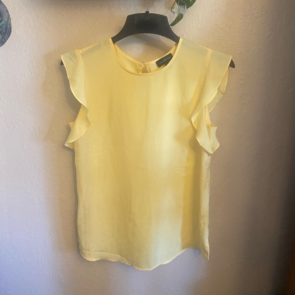 The Limited Yellow Ruffle Sleeve Blouse - Picture 2 of 5